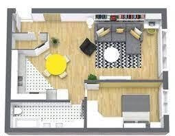Floor plan for studio, 1000 sqft